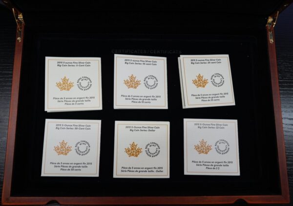 2015 5 oz Big Coin Series Silver 6-Coin Set with 24kt Gold Plating - Image 8