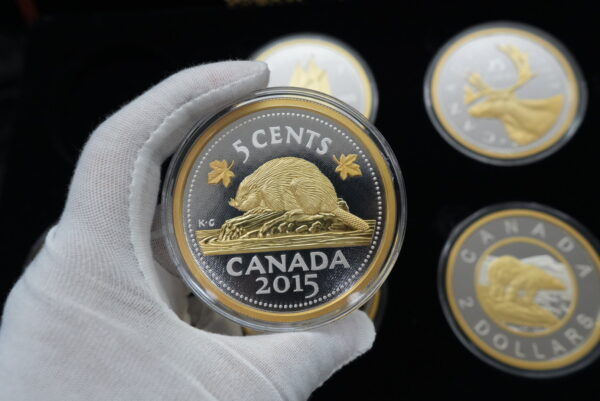 2015 5 oz Big Coin Series Silver 6-Coin Set with 24kt Gold Plating - Image 2