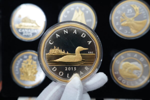 2015 5 oz Big Coin Series Silver 6-Coin Set with 24kt Gold Plating - Image 4