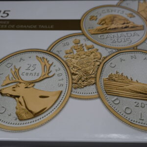 2015 5 oz Big Coin Series Silver 6-Coin Set with 24kt Gold Plating