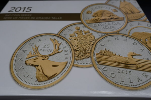 2015 5 oz Big Coin Series Silver 6-Coin Set with 24kt Gold Plating