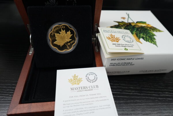2021 $20 Iconic Maple Leaves – Fine Silver Coin