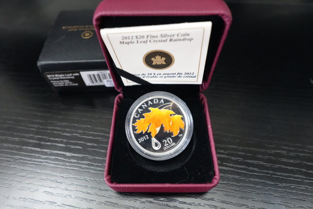 2012 $20 Sugar Maple Crystal Raindrop – 1 oz Pure Silver Coin