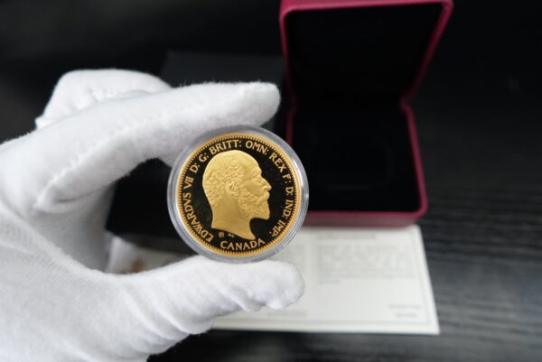 2018 $20 The 1908 Sovereign – 110th Anniversary of the Royal Canadian Mint – 1 oz Pure Silver Gold-Plated Coin - Image 2
