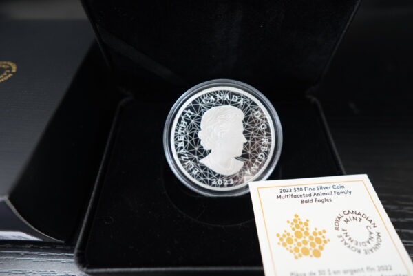 2022 $30 Multifaceted Animal Family: Bald Eagles – 2 oz Pure Silver Coin - Image 5