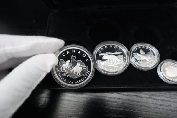 2004 Arctic Fox 4-Coin Silver Fractional Proof Set – 99.99% Pure Silver(No coa)(1.85 troy oz)