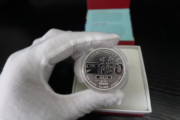 2017 1 oz CIBC 150th Anniversary Silver Coin – .9999 Fine Silver