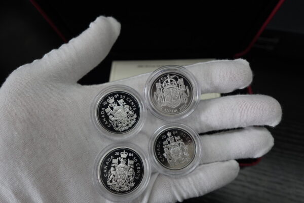 2004 50¢ Coat of Arms of Canada – Sterling Silver 4-Coin Set