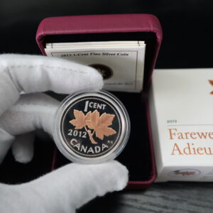 2012 1¢ Farewell to the Penny – ½ oz. Pure Silver Coin with Gold Plating