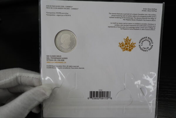 2018 $3 Caribou – Pure Silver Coin - Image 2