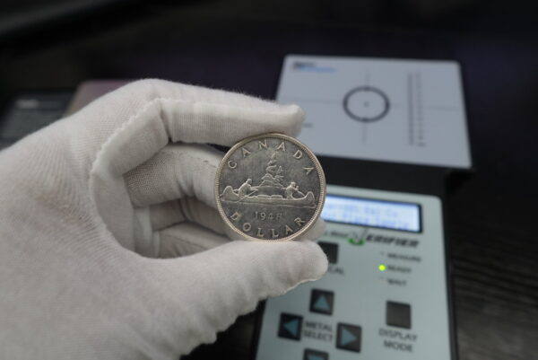 1948 Canada Silver Dollar – AU-55/MS-60 – Possible Double HP Variety – Key Date