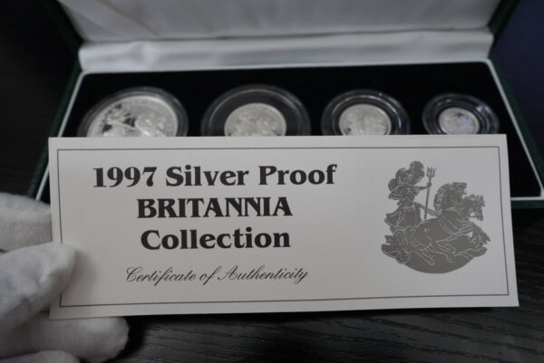 1997 Britannia Silver Proof 4-Coin Set – First Ever! Tercentenary Tribute in .958 Fine Silver
