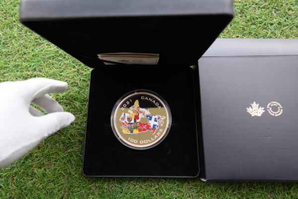 2021 $100 Fine Silver Coin – Canada’s Provincial and Territorial Flags | 10 oz Pure Silver
