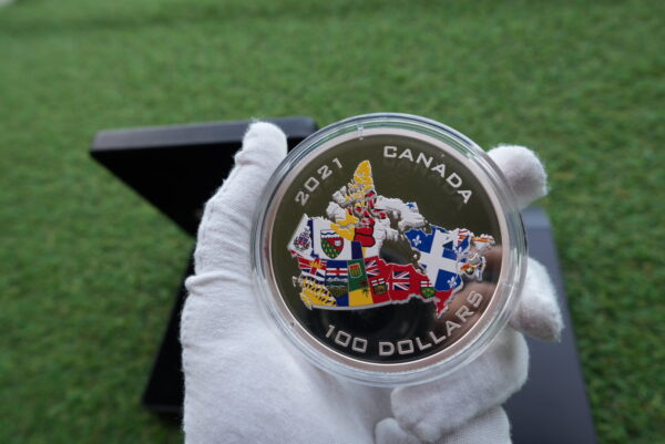 2021 $100 Fine Silver Coin – Canada’s Provincial and Territorial Flags | 10 oz Pure Silver - Image 2
