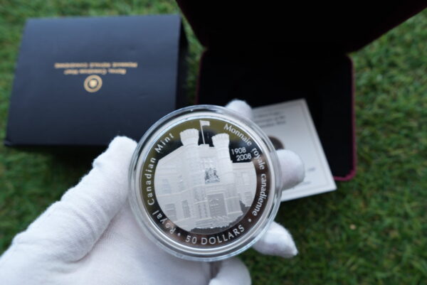 2008 $50 Royal Canadian Mint 100th Anniversary Coin – 5 oz Pure Silver Proof