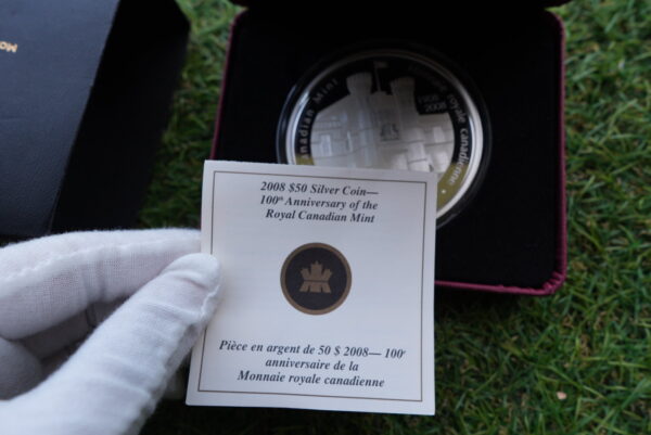 2008 $50 Royal Canadian Mint 100th Anniversary Coin – 5 oz Pure Silver Proof - Image 2
