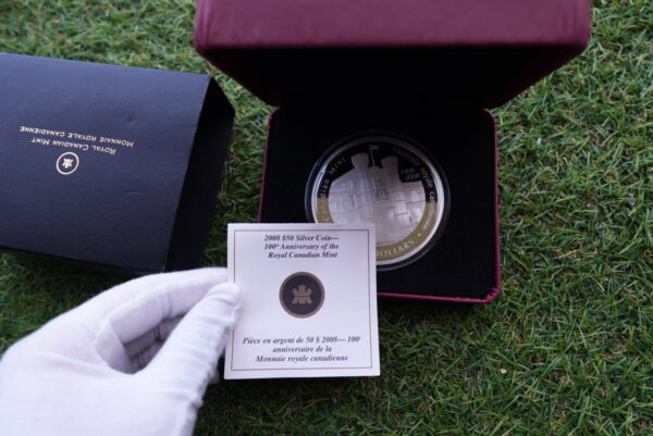 2008 $50 Royal Canadian Mint 100th Anniversary Coin – 5 oz Pure Silver Proof - Image 3