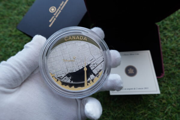 2011 $25 Toronto City Map Coin – 2 oz Fine Silver Proof with Gold Plating | Royal Canadian Mint