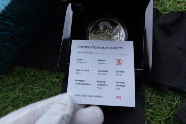 2024 Lunar Dragon $1 Silver Proof Coin – 1 oz .999 Fine Silver | Niue - Image 2