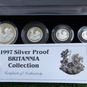 1997 Britannia Silver Proof 4-Coin Set – First Ever! Tercentenary Tribute in .958 Fine Silver