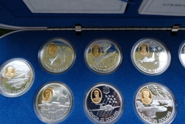 1995–1999 Canadian $20 Aviation Series 2 – Powered Flight: Beyond WWII | 10-Coin Sterling Silver Set - Image 8