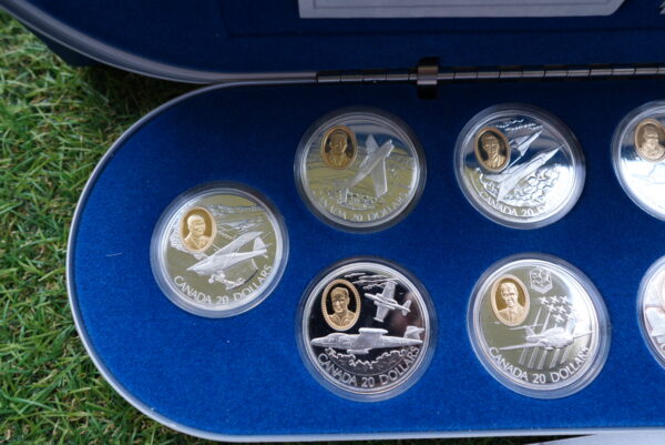 1995–1999 Canadian $20 Aviation Series 2 – Powered Flight: Beyond WWII | 10-Coin Sterling Silver Set - Image 9