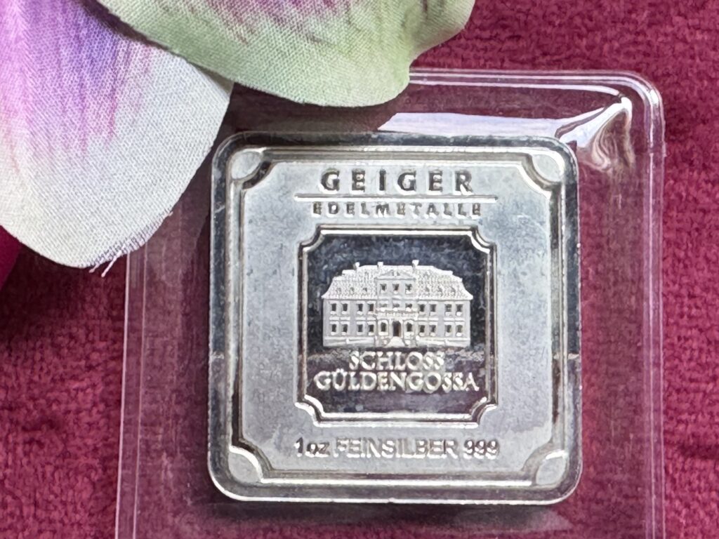 Geiger 1 oz Square Silver Bar – Schloss Guldengossa Edition