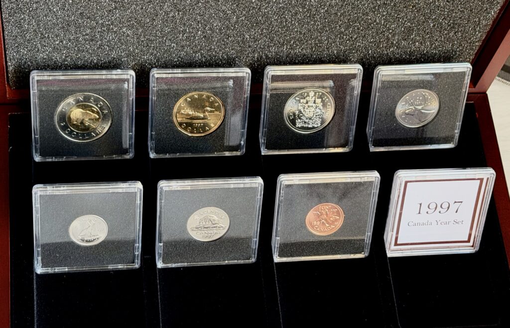 1997 Canada Select Gem Uncirculated Proof-Like Set in Mahogany Finish Wood Display Cases