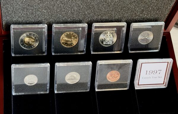 1997 Canada Select Gem Uncirculated Proof-Like Set in Mahogany Finish Wood Display Cases