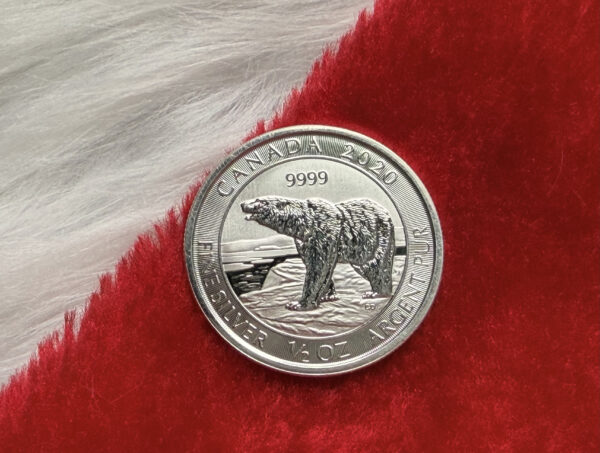 2020 $2 Canadian 1/2 oz .9999 Pure Silver Polar Bear Wildlife Series