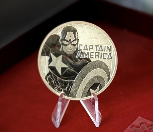 2019 Tuvalu $1 Marvel Series – Captain America – 1 oz .9999 Fine Silver Coin (BU)