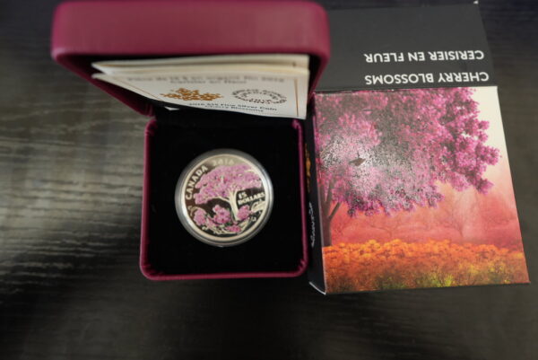 2016 $15 Celebration of Spring: Cherry Blossoms – Fine Silver Coloured Coin