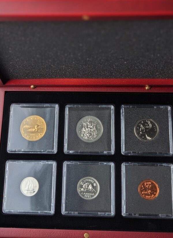 1995 Canada Select Gem Uncirculated Proof-Like Set in Mahogany Finish Wood Display Cases