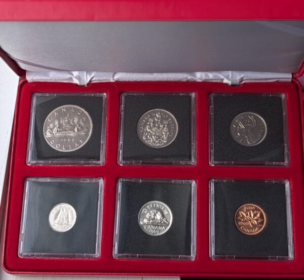 1979 Canadian Select Gem Uncirculated Proof-Like Set – presented in an elegant red leather-like display box