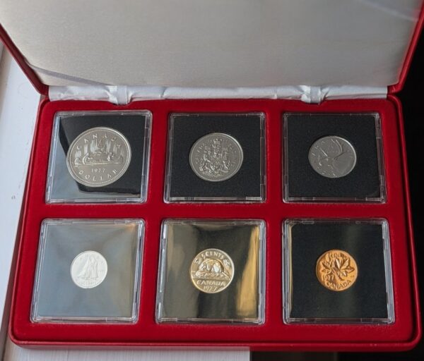 1977 Canada Select Gem Uncirculated Proof-Like Set – Red Leather-Like Presentation Case