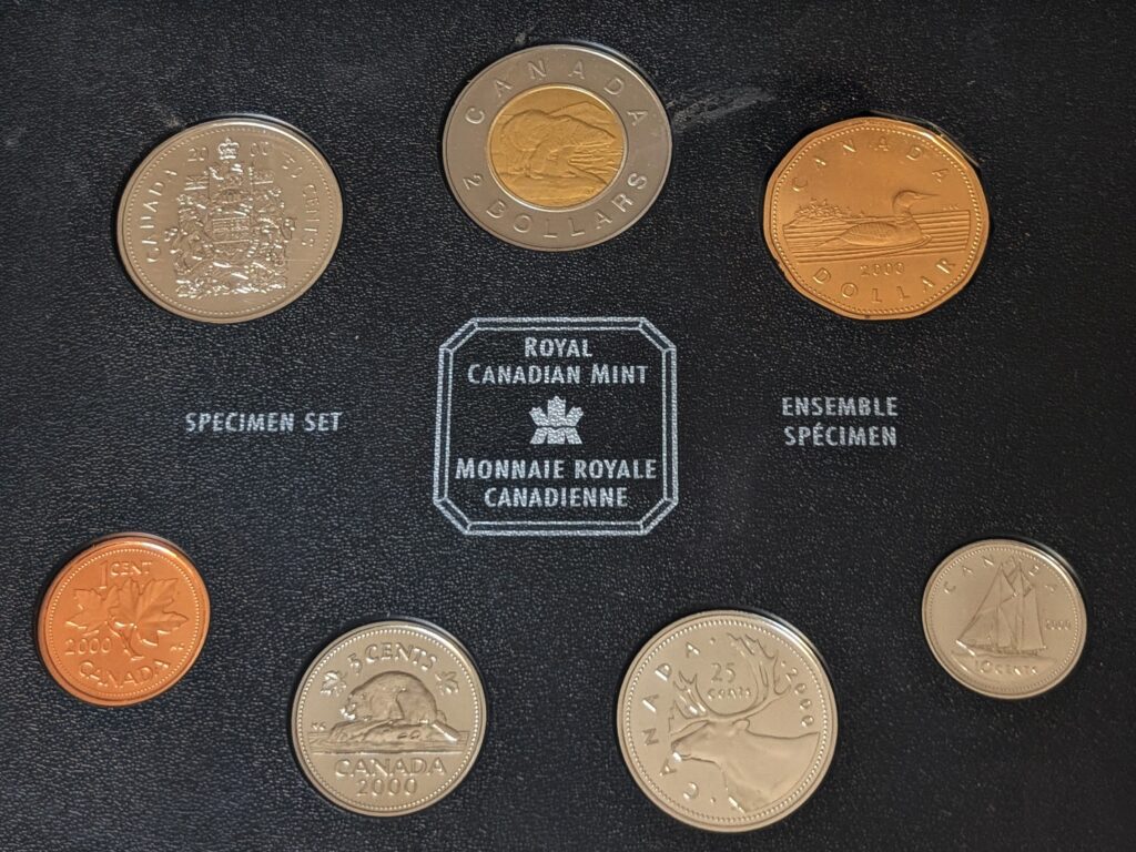 2000 Canada Specimen Coin Set – Royal Canadian Mint – 7 Coins – With Certificate of Authenticity (COA)