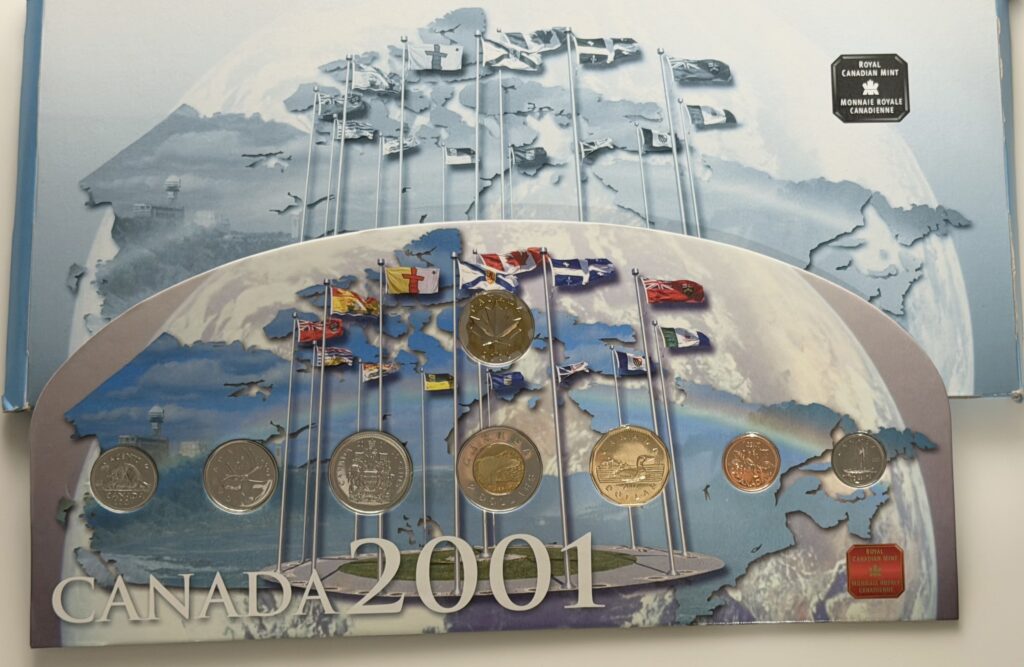 2001 Canada Royal Canadian Mint Coin Set - Built-in Display Stand
