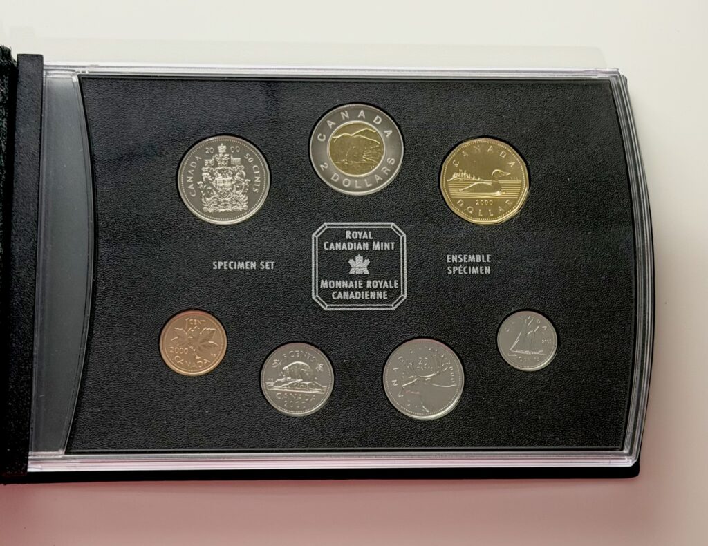 2000 Canada Specimen Coin Set – 7 Coins – Leatherette Royal Canadian Mint Case