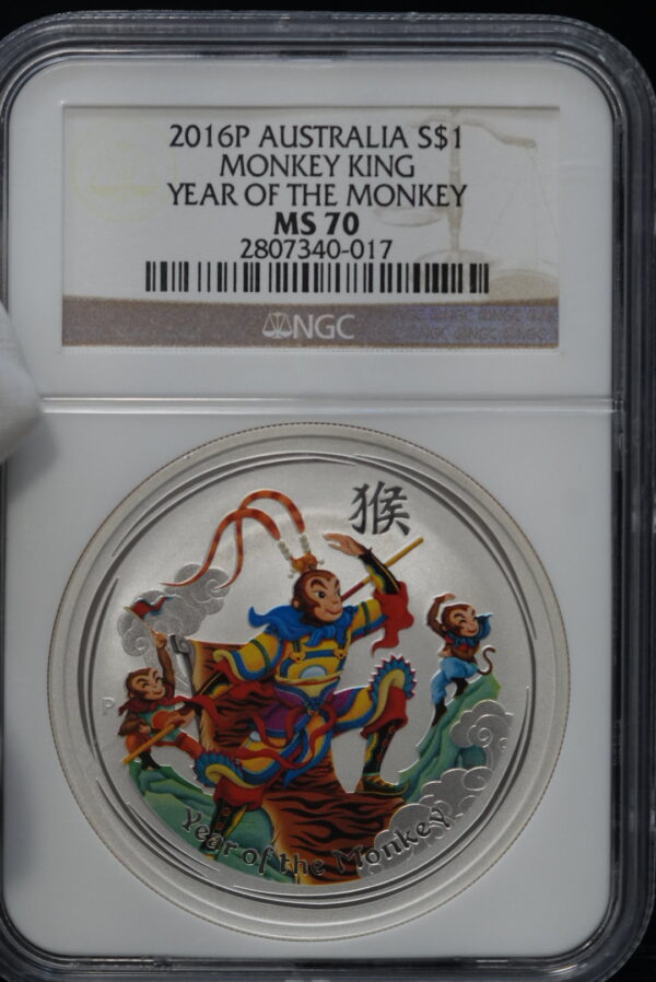 Monkey King – 2016 Australia $1 Lunar Monkey Silver Coin-MS70