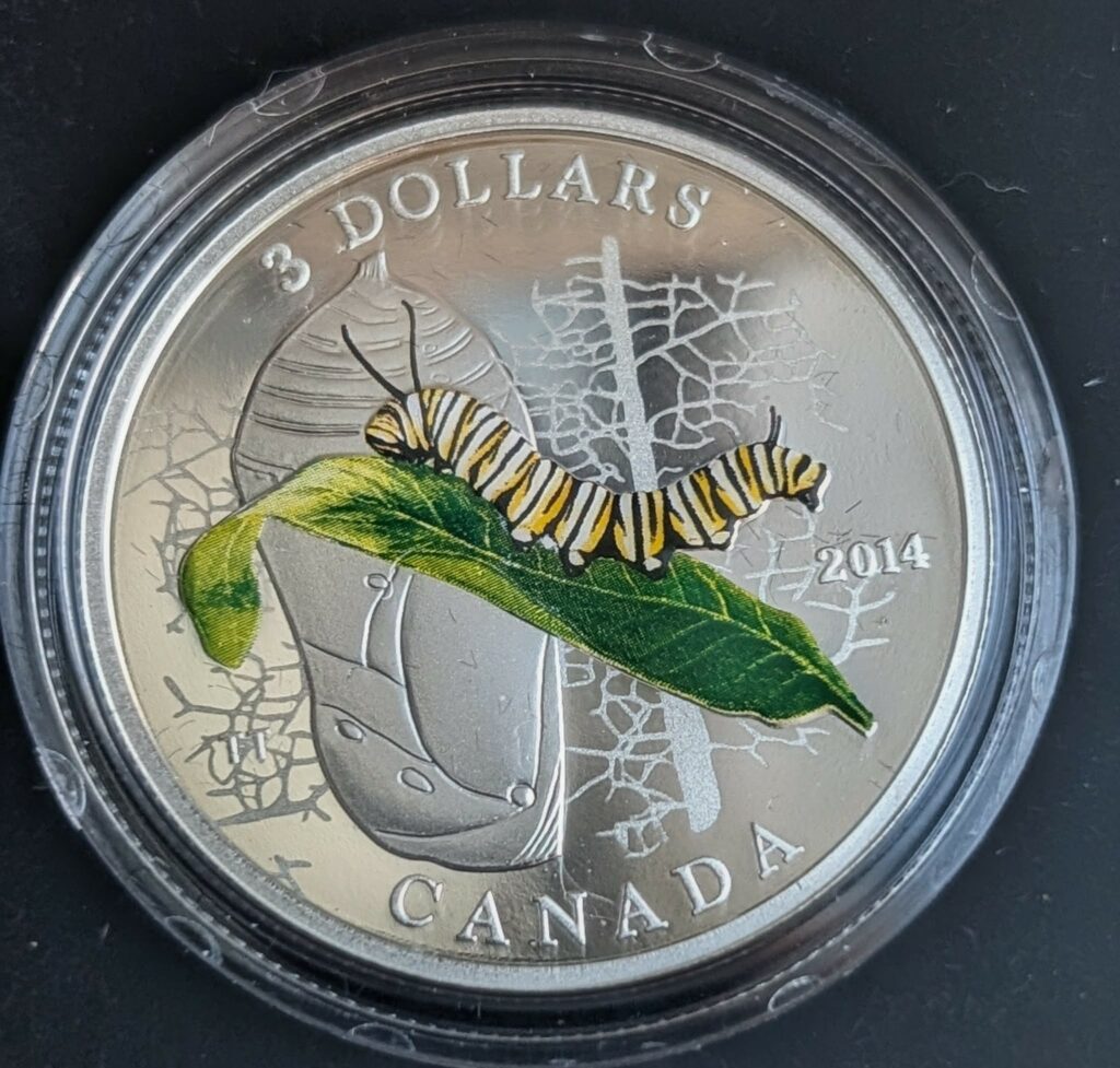 2014 $3 Animal Architects: Caterpillar and Chrysalis Coin