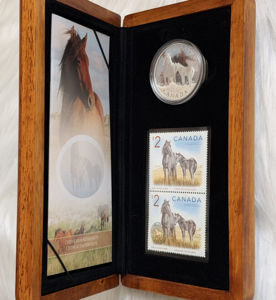Sable Island Horse and Foal – 2006 $5 Coin & Stamp Set