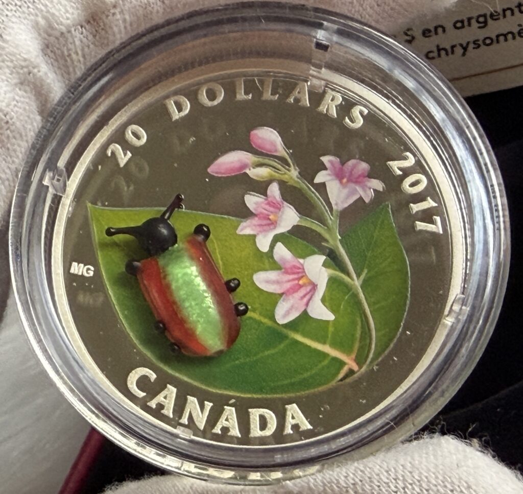 Venetian Glass Dogbane Beetle – 2017 $20 1 oz Pure Silver Coin