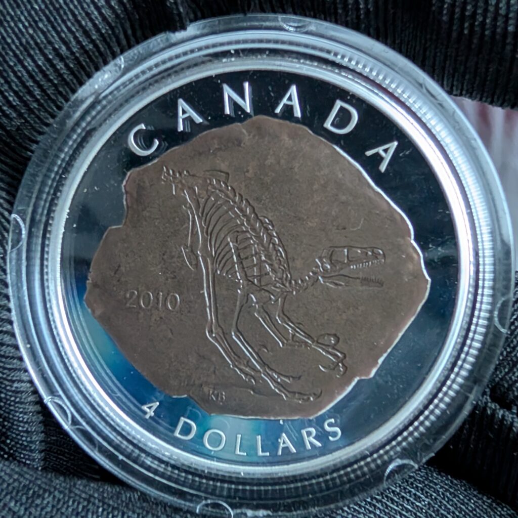 2010 $4 Dinosaur Collection: Dromaeosaurus – Pure Silver Coin