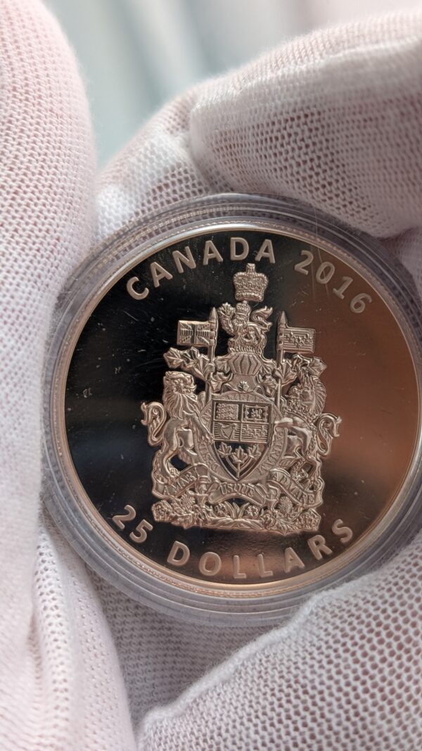 2016 $25 The Coat of Arms of Canada – Pure Silver Piedfort Coin